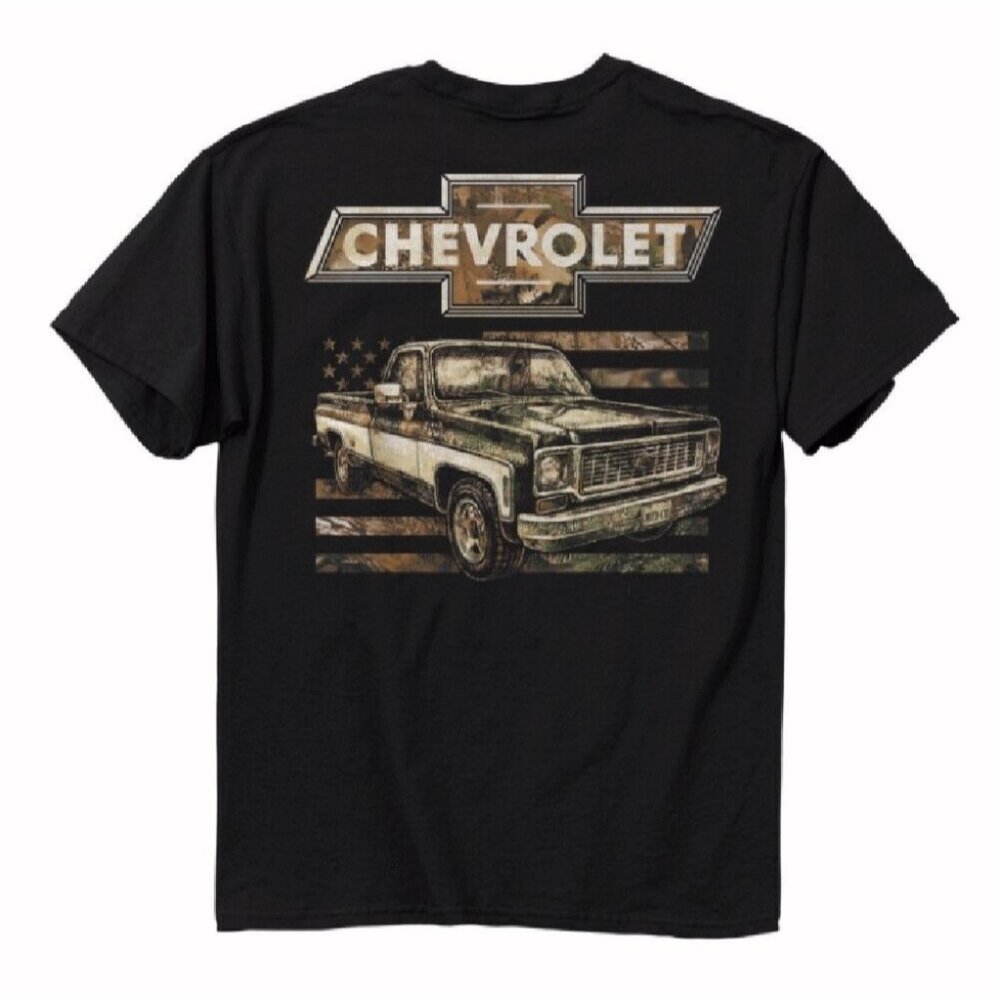 Chevy Chevrolet 73 Truck Camo Short Sleeve T-Shirt Buck Wear -NEW FAST SHIP